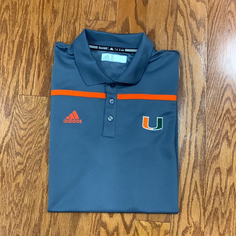 New Adidas Men’s Miami Hurricanes Polo size M